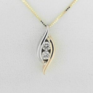 14K Two-Tone Diamond Semi-Mount Pendant