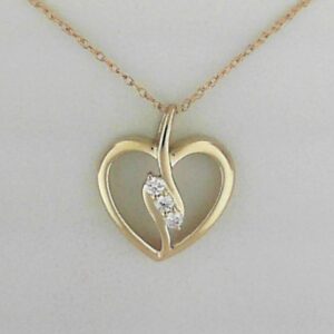 14K Yellow Gold Lab Grown Diamond Heart Pendant
