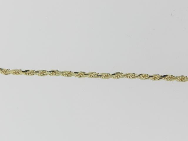 14K Yellow Gold 1.05mm Chinese Rope Chain Necklace, 20 Inches