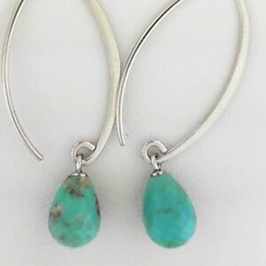 Refined Sterling Silver Turquoise Faceted Earrings