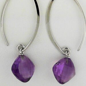 Elegant Sterling Silver Cushion Amethyst Ring