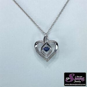 Timeless Sterling Silver Pendant with Created Sapphire