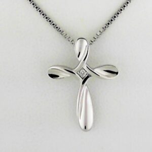 Elegant Sterling Silver Diva Pendant with Diamond Accent