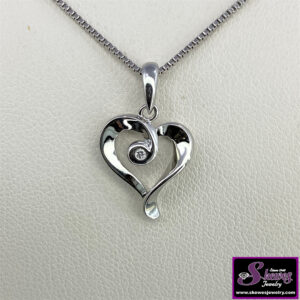 Elegant Sterling Silver Diamond Pendant