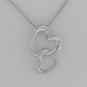 Elegant Sterling Silver Double Heart Pendant