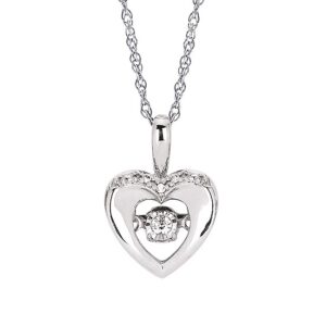 Shimmering Diamond Pendant in Sterling Silver