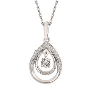 Shimmering Diamond Pendant in Sterling Silver