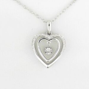 Shimmering Diamond Pendant in Sterling Silver