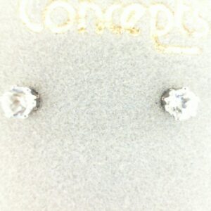 Stainless Steel White Topaz Earrings