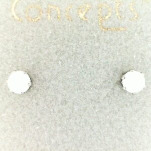 Stainless Steel White Opal Earrings