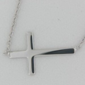 Elegant Sterling Silver Sideways Cross Pendant