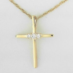 Sterling Silver Christmas Cross with Diamond Accents