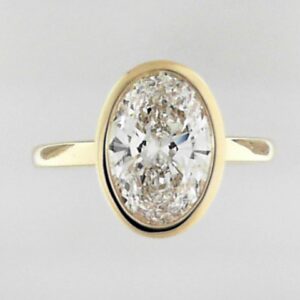 Elegant 14K Yellow Gold Oval Lab Grown Diamond Engagement Ring