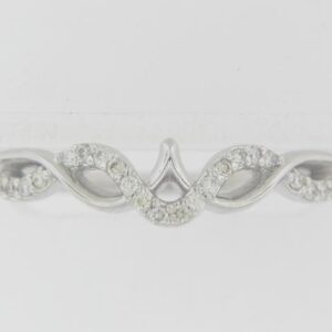 14K White Gold Diamond Stackable Band