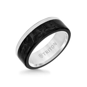 Titanium and Forged Carbon Flat Profile Asymmetrical Channel Ring