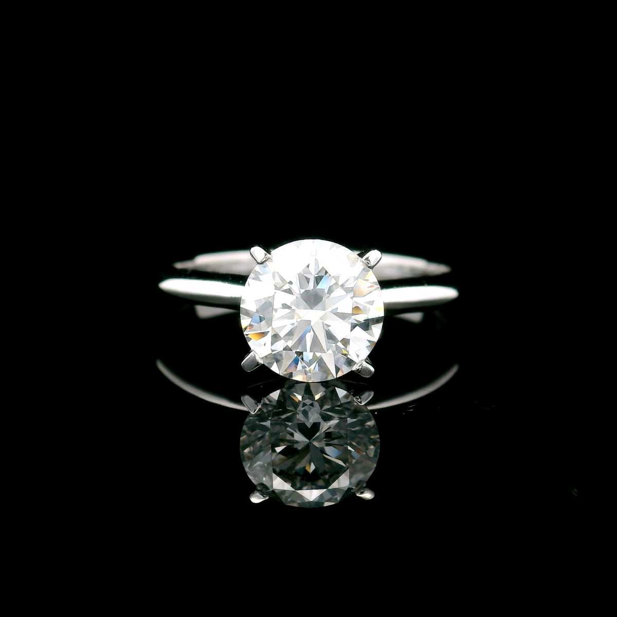 Round Milestones Brillant Cut Lab Grown Diamond Solitaire Ring in 14K White Gold 1.50ct VS1 G Ideal w/Certification
