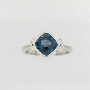 Elegant 14K White Gold 1.63ct London Blue Topaz Ring