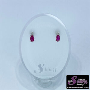 10K White Gold Ruby and Diamond Earrings