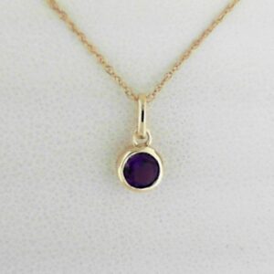 10K Yellow Gold 4mm Amethyst Pendant