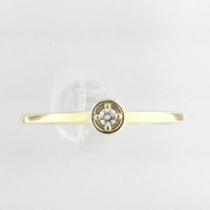 10K Yellow Gold Ladies Ring with Diamond Accent