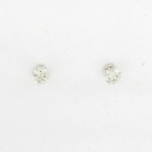 14K White Gold Diamond Stud Earrings