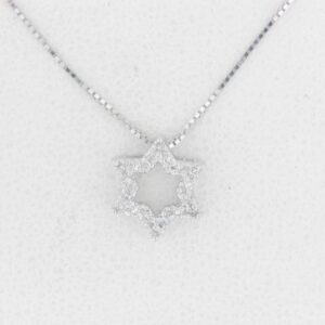 14K White Gold Diamond Star Pendant