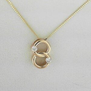 14K Yellow Gold Diamond Brides Pendant