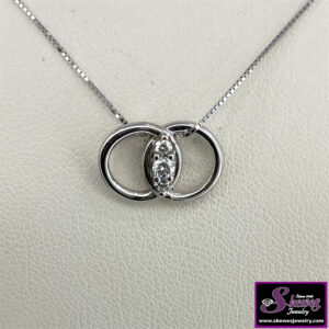 14K White Gold Diamond Pendant