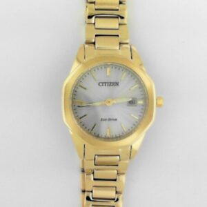 Elegant Ladies 10K Yellow Gold Tone Citizen Eco-Drive Watch