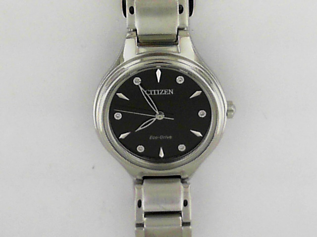 Citizen Ladies Eco-Drive White Stainless Steel Watch with Genuine Diamonds