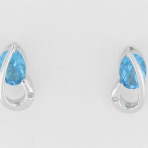 Elegant Sterling Silver Blue Topaz Earrings