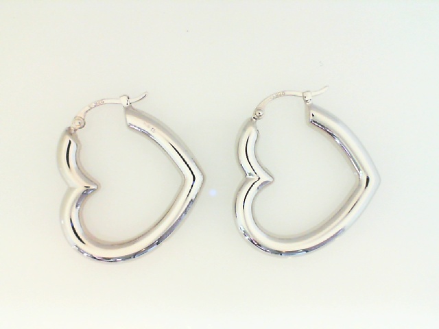 Elegant Sterling Silver Heart Hoop Earrings