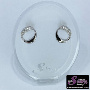 Elegant Sterling Silver Earrings with White Sapphire