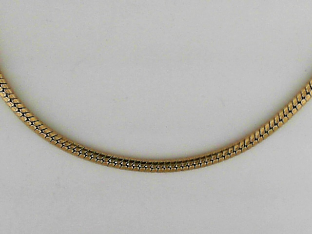 Stainless Steel and Gold-Plated 3mm Rattail Chain Necklace, 20 Inches