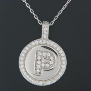 Elegant Sterling Silver Cubic Zirconia Circle Pendant
