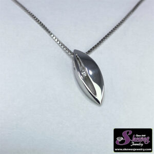 Elegant Sterling Silver Pendant with Diamond Accent