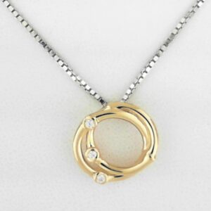 Sterling Silver Diamond Pendant with 0.04 Carat Total Weight