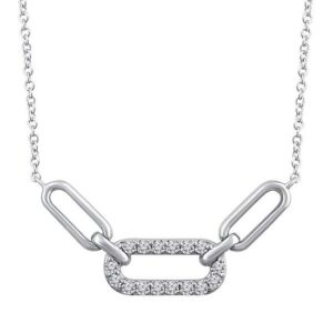 Elegant Sterling Silver Diamond Necklace