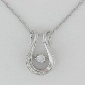 Shimmering Diamond Pendant in Sterling Silver