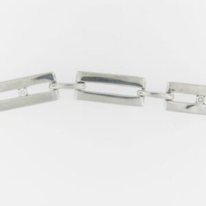 Elegant Sterling Silver Bentelli Bracelet with Diamonds