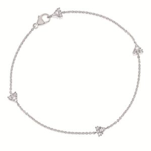 Elegant Sterling Silver Diamond Bracelet with .21 Carat Total Weight