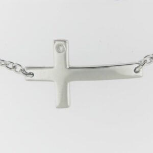 Dazzling Sterling Silver Bracelet with Diamond Accents