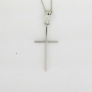 Elegant Sterling Silver Thin Cross Pendant