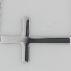 Elegant Sterling Silver Sideways Cross Pendant