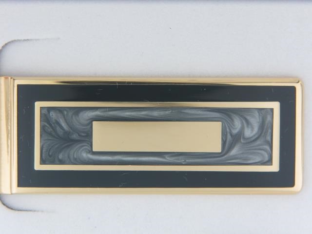 Stylish Black and Grey Money Clip in Choice of Metal
